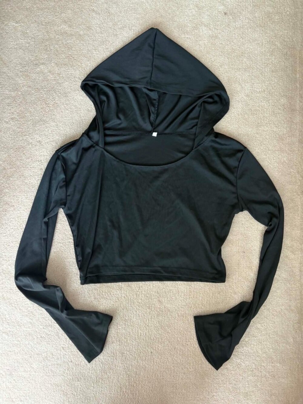 Cropped Black Long Sleeve with Hood
